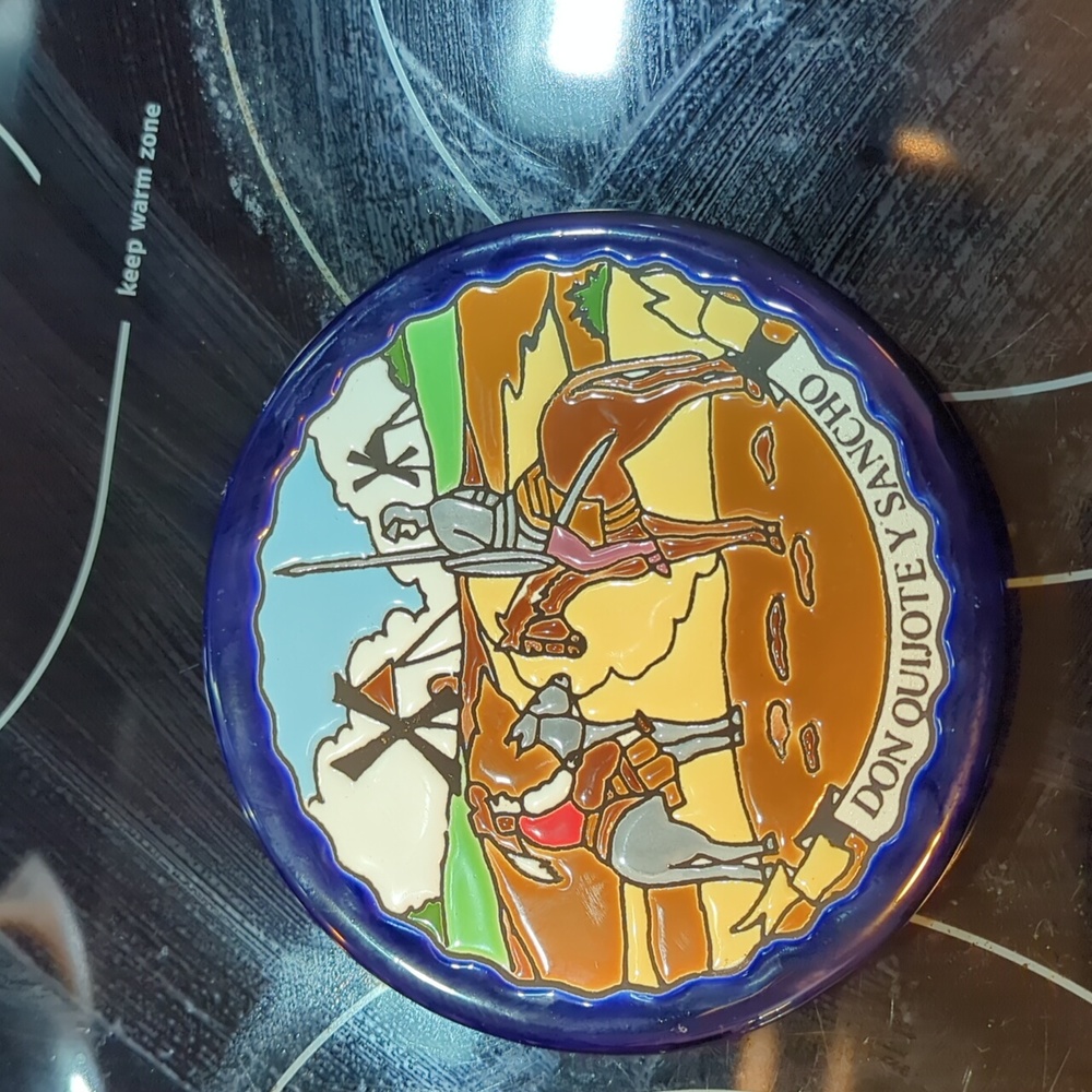 - Cemar S.C. . Made in Spain. ceramic Tile.  Don Quixote Y Sancho. Trivet.
